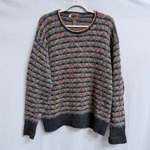 Vintage Boston Traders Patterned Unisex M Pullover Knit Sweater Crew